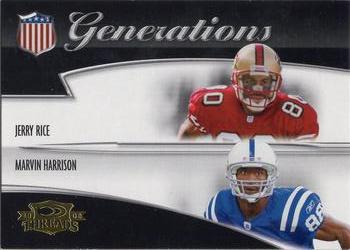 2006 Donruss Threads - Generations Gold #G-7 Jerry Rice / Marvin Harrison Front