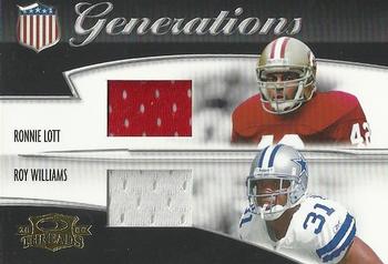 2006 Donruss Threads - Generations Materials #G-6 Ronnie Lott / Roy Williams Front