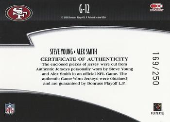 2006 Donruss Threads - Generations Materials #G-12 Steve Young / Alex Smith Back