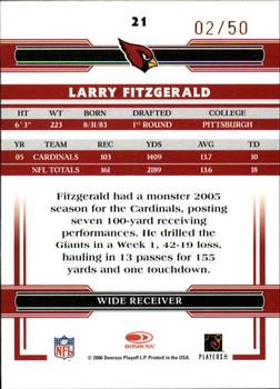 2006 Donruss Threads - Gold Holofoil #21 Larry Fitzgerald Back