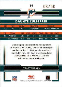 2006 Donruss Threads - Gold Holofoil #59 Daunte Culpepper Back