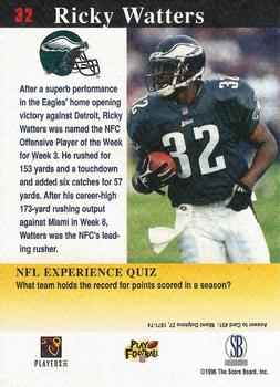 1997 Score Board NFL Experience #32 Ricky Watters Back