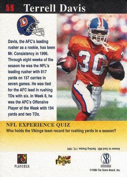 1997 Score Board NFL Experience #59 Terrell Davis Back