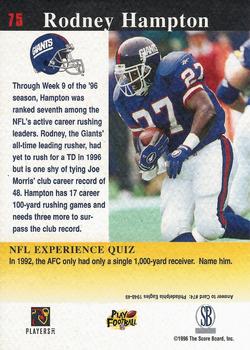 1997 Score Board NFL Experience #75 Rodney Hampton Back
