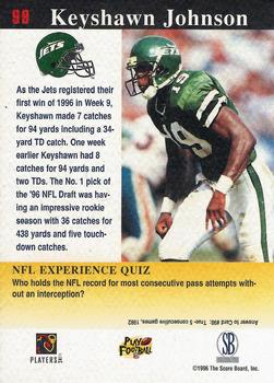 1997 Score Board NFL Experience #99 Keyshawn Johnson Back