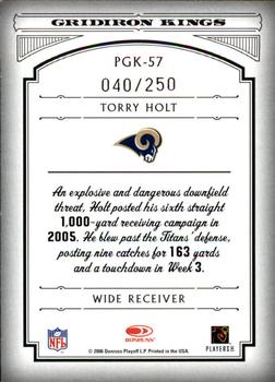 2006 Donruss Threads - Pro Gridiron Kings Silver Holofoil #PGK-57 Torry Holt Back