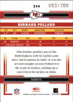 2006 Donruss Threads - Retail Blue #214 Bernard Pollard Back