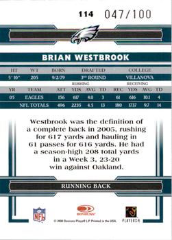 2006 Donruss Threads - Retail Green #114 Brian Westbrook Back