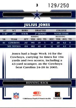 2006 Donruss Threads - Retail Pewter #3 Julius Jones Back