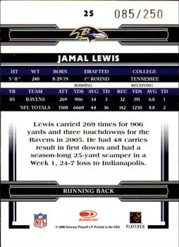 2006 Donruss Threads - Retail Pewter #25 Jamal Lewis Back