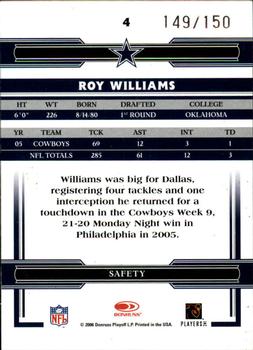 2006 Donruss Threads - Retail Red #4 Roy Williams Back