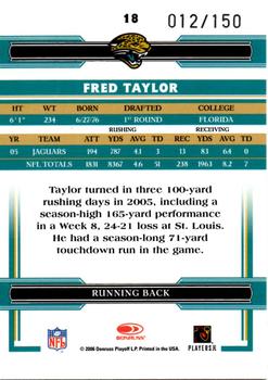 2006 Donruss Threads - Retail Red #18 Fred Taylor Back