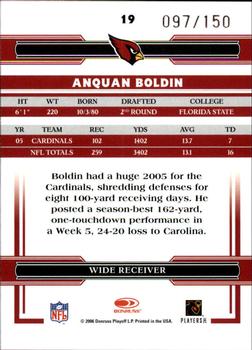 2006 Donruss Threads - Retail Red #19 Anquan Boldin Back