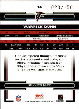 2006 Donruss Threads - Retail Red #24 Warrick Dunn Back