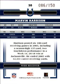 2006 Donruss Threads - Retail Red #50 Marvin Harrison Back
