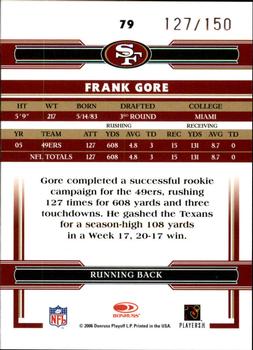 2006 Donruss Threads - Retail Red #79 Frank Gore Back