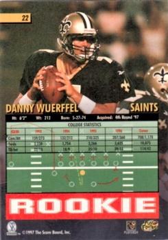 1997 Score Board Playbook #22 Danny Wuerffel Back