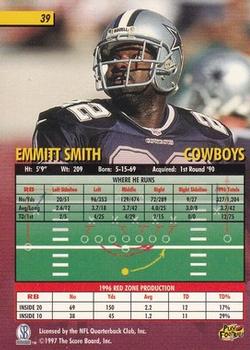 1997 Score Board Playbook #39 Emmitt Smith Back