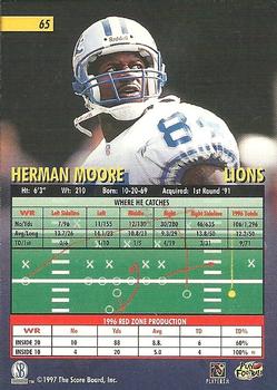 1997 Score Board Playbook #65 Herman Moore Back