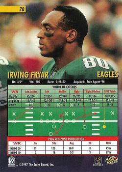 1997 Score Board Playbook #78 Irving Fryar Back