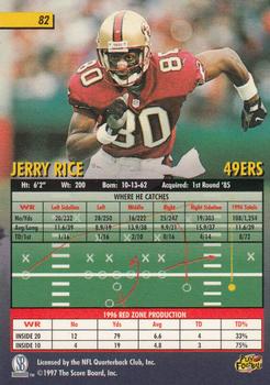 1997 Score Board Playbook #82 Jerry Rice Back
