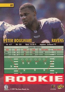 1997 Score Board Playbook #88 Peter Boulware Back