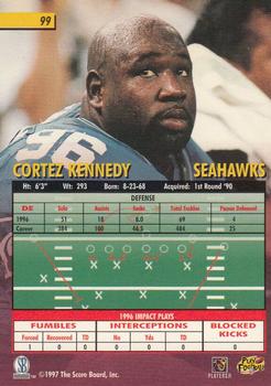1997 Score Board Playbook #99 Cortez Kennedy Back