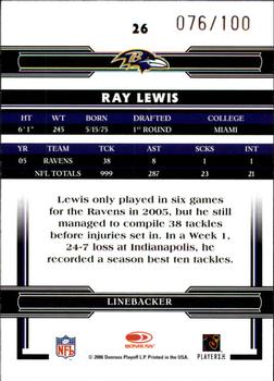2006 Donruss Threads - Silver Holofoil #26 Ray Lewis Back