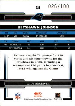 2006 Donruss Threads - Silver Holofoil #38 Keyshawn Johnson Back