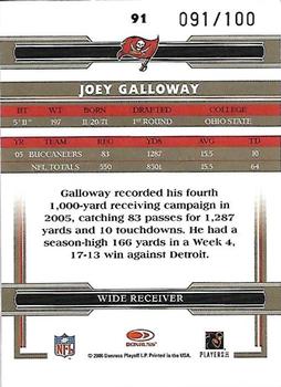 2006 Donruss Threads - Silver Holofoil #91 Joey Galloway Back