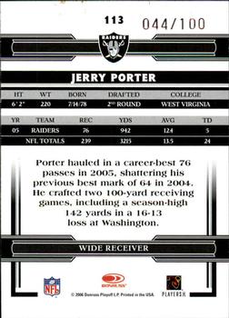 2006 Donruss Threads - Silver Holofoil #113 Jerry Porter Back