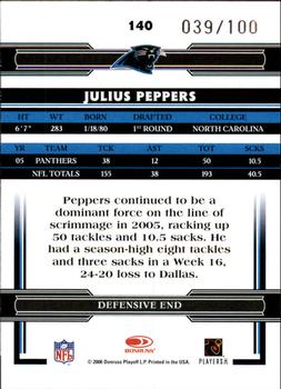 2006 Donruss Threads - Silver Holofoil #140 Julius Peppers Back