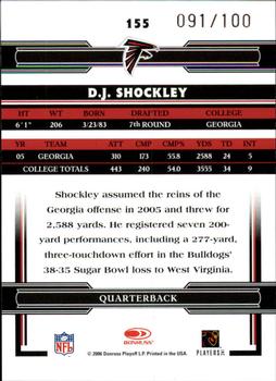 2006 Donruss Threads - Silver Holofoil #155 D.J. Shockley Back