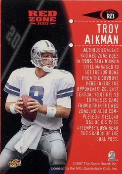 1997 Score Board Playbook By The Numbers - Red Zone Stats #RZ3 Troy Aikman Back