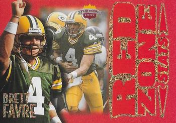 1997 Score Board Playbook By The Numbers - Red Zone Stats #RZ4 Brett Favre Front