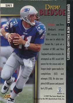 1997 Score Board Playbook By The Numbers - Standout Numbers #SN1 Drew Bledsoe Back