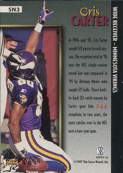 1997 Score Board Playbook By The Numbers - Standout Numbers #SN3 Cris Carter Back