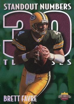 1997 Score Board Playbook By The Numbers - Standout Numbers #SN4 Brett Favre Front