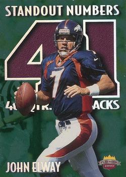 1997 Score Board Playbook By The Numbers - Standout Numbers #SN7 John Elway Front