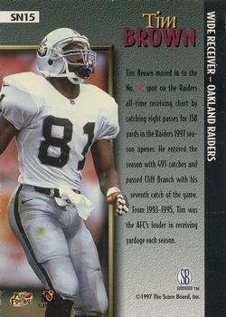 1997 Score Board Playbook By The Numbers - Standout Numbers #SN15 Tim Brown Back