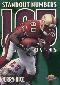 1997 Score Board Playbook By The Numbers - Standout Numbers #SN23 Jerry Rice Front