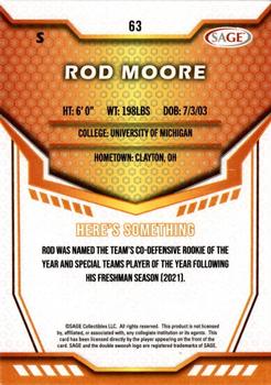 2024 SAGE HIT - Blue #63 Rod Moore Back