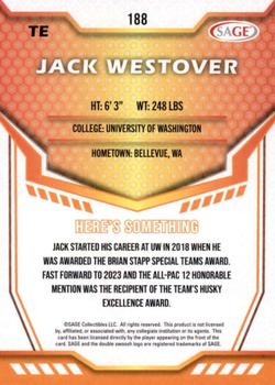 2024 SAGE HIT - Blue #188 Jack Westover Back
