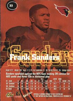 1997 SkyBox Premium #33 Frank Sanders Back