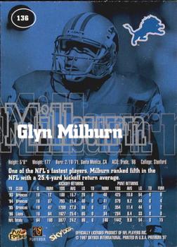 1997 SkyBox Premium #136 Glyn Milburn Back