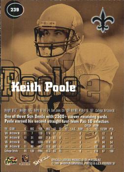 1997 SkyBox Premium #239 Keith Poole Back