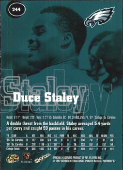 1997 SkyBox Premium #244 Duce Staley Back
