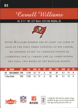 2006 Flair Showcase - Gold #93 Carnell Williams Back