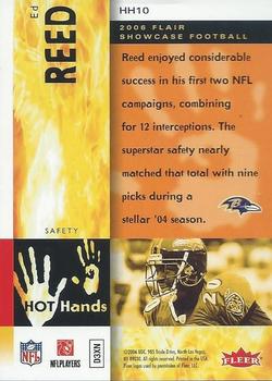 2006 Flair Showcase - Hot Hands #HH10 Ed Reed Back