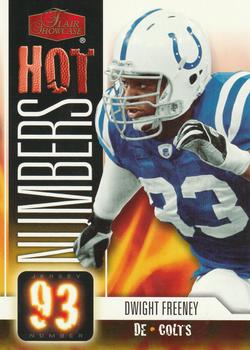 2006 Flair Showcase - Hot Numbers #HN10 Dwight Freeney  Front